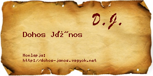 Dohos János névjegykártya