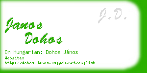 janos dohos business card