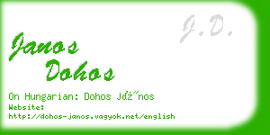 janos dohos business card